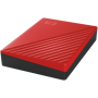 HDD Extern WD My Passport 4TB, 256-bit AES hardware encryption, Backup Software, Slim, USB 3.2 Gen 1 Type-A up to 5 Gb/s, Red